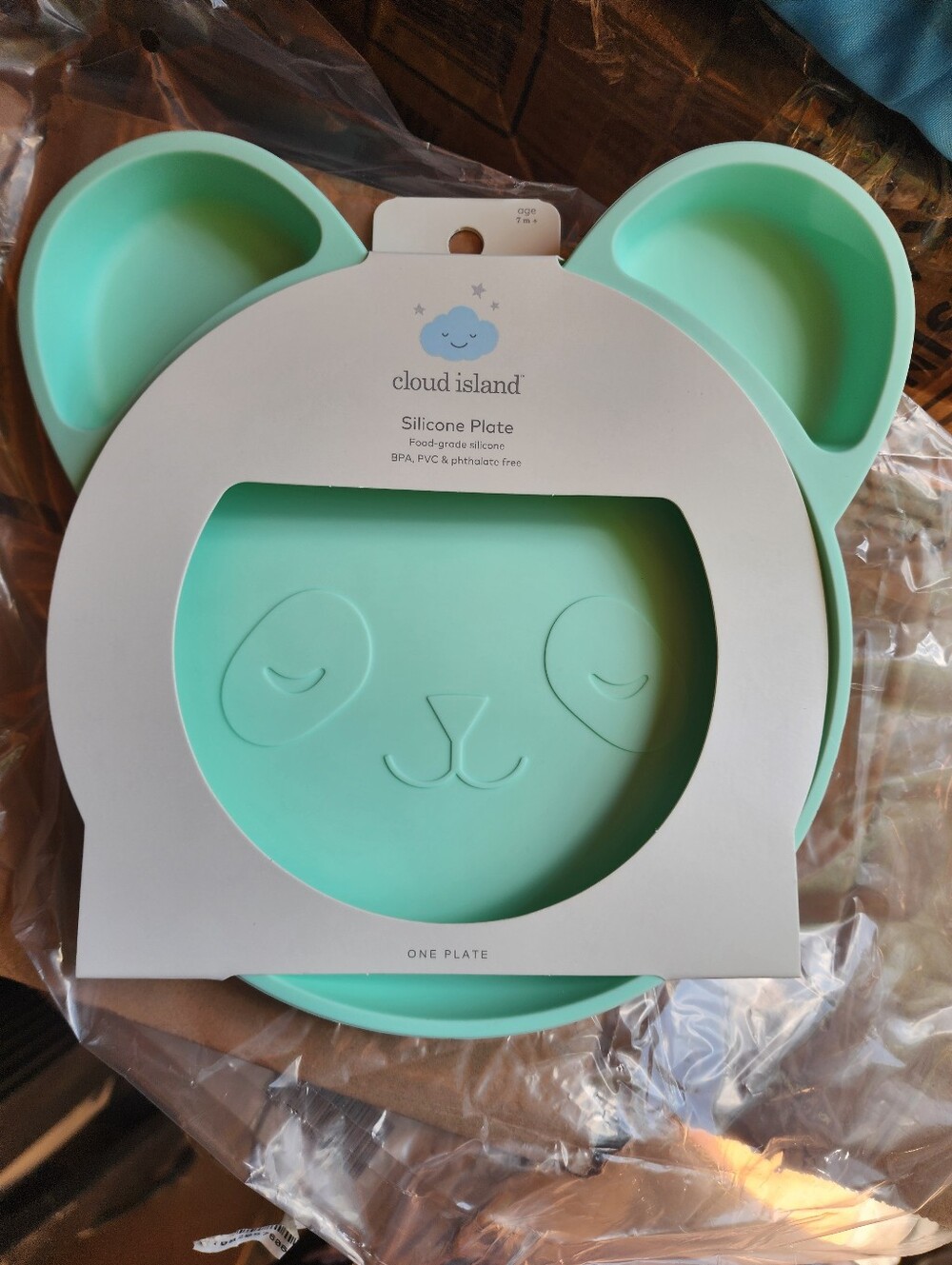 cloud island Mint Green Bear Silicone Plate
